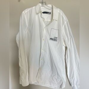 Love Moschino White Logo Button-Down Shirt